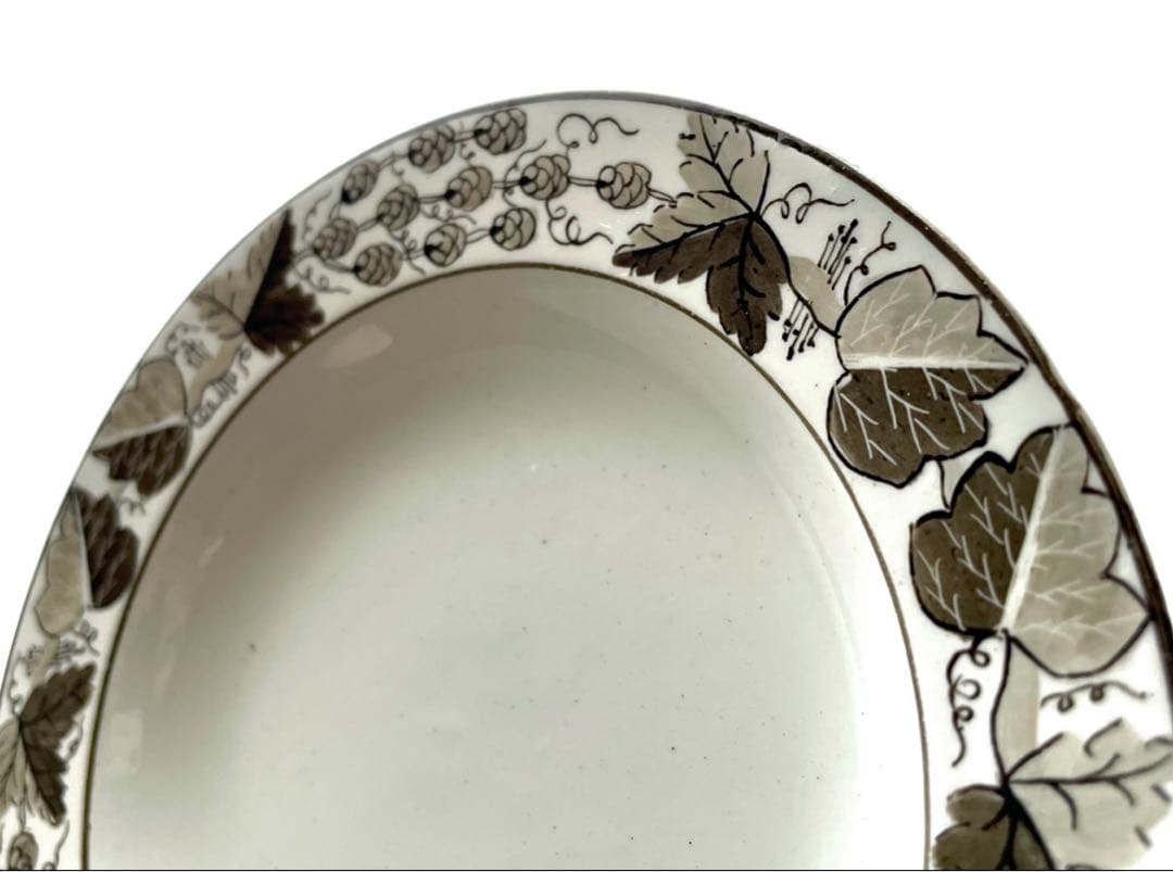 初期ウェッジウッド 手書きのリムプレート 19世紀　◆ アンティーク