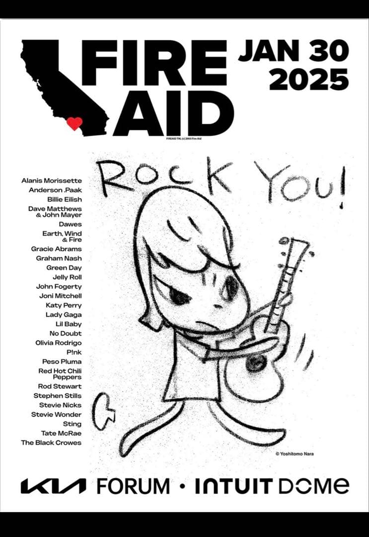 【新品】激レア　奈良美智　FireAid ポスター②