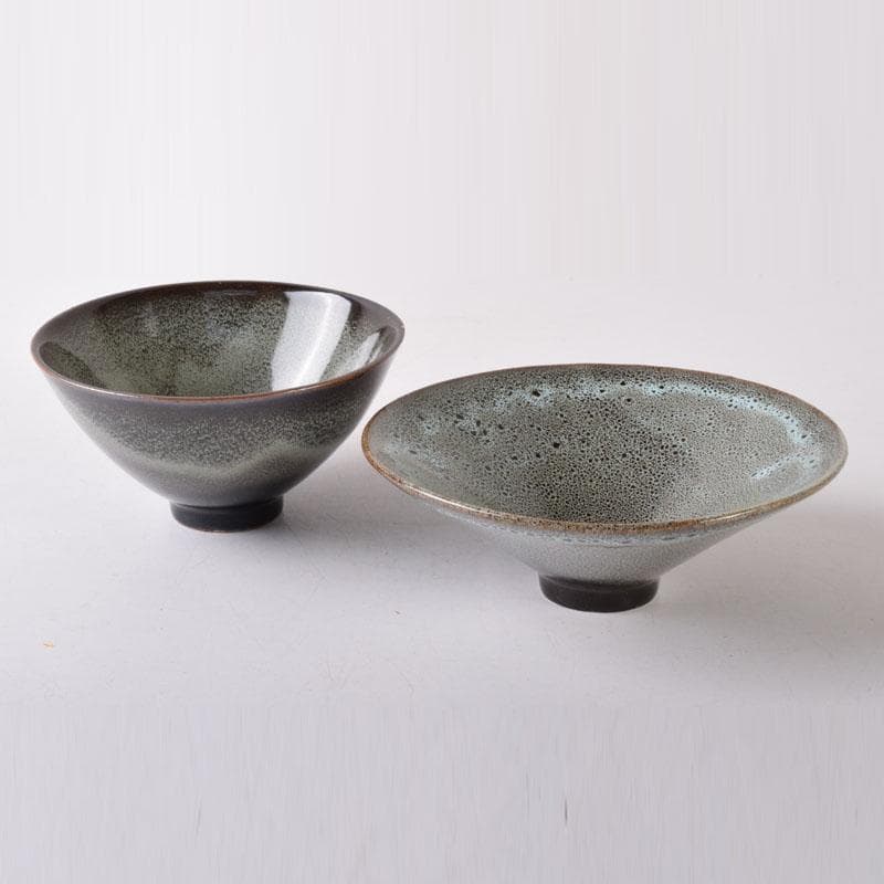 中国　磁州窯製　窯変　油滴天目茶碗　平茶碗　2点　C　7533