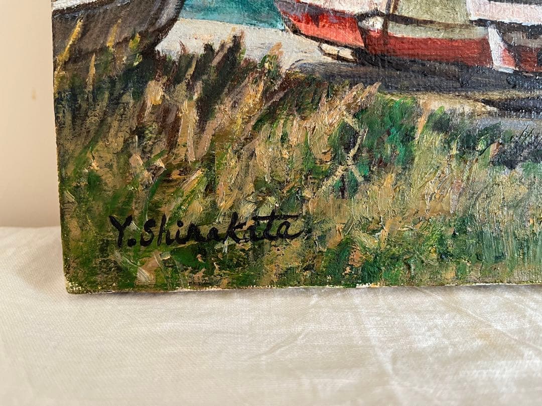 『経島』白潟 吉堯　油絵　肉筆　出雲大社　日御碕　日本海