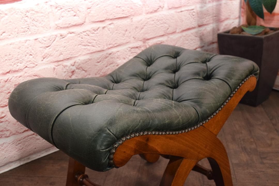 VARO,S.A. VALENTI/バロッサバレンティ 総本革スツールオットマン