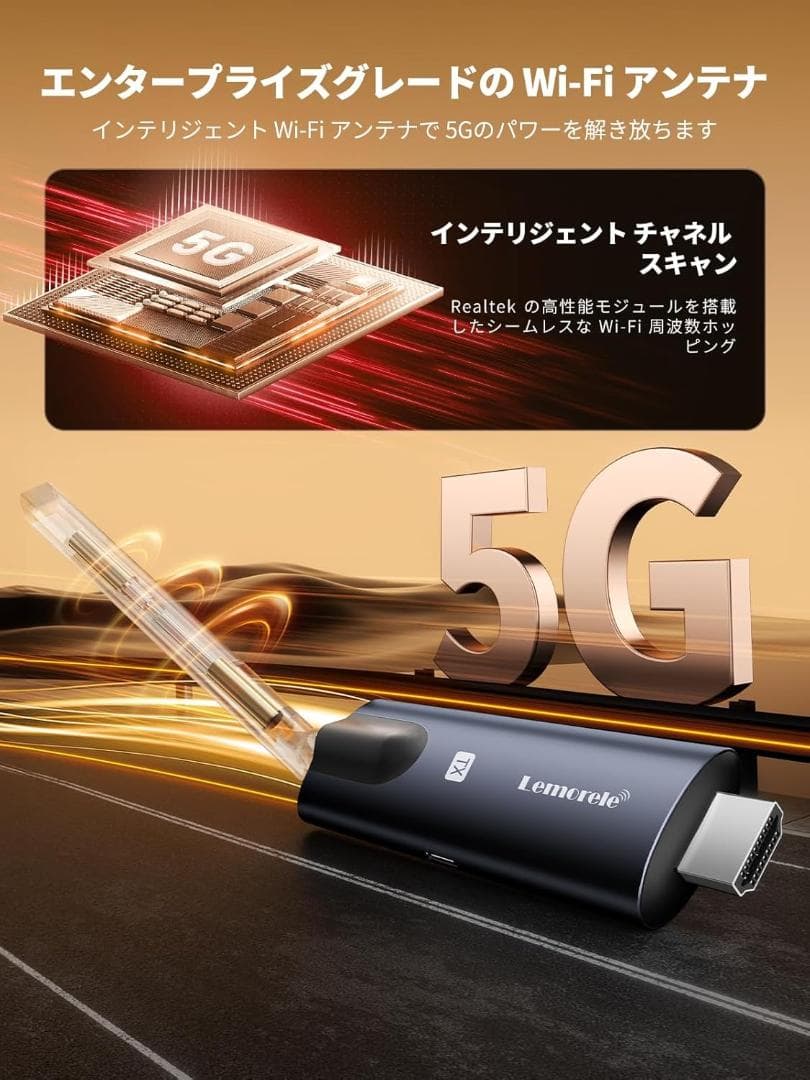 ワイヤレスHDMI 送受信機セット 小型 拡張モード 1×送信機+1×受信機