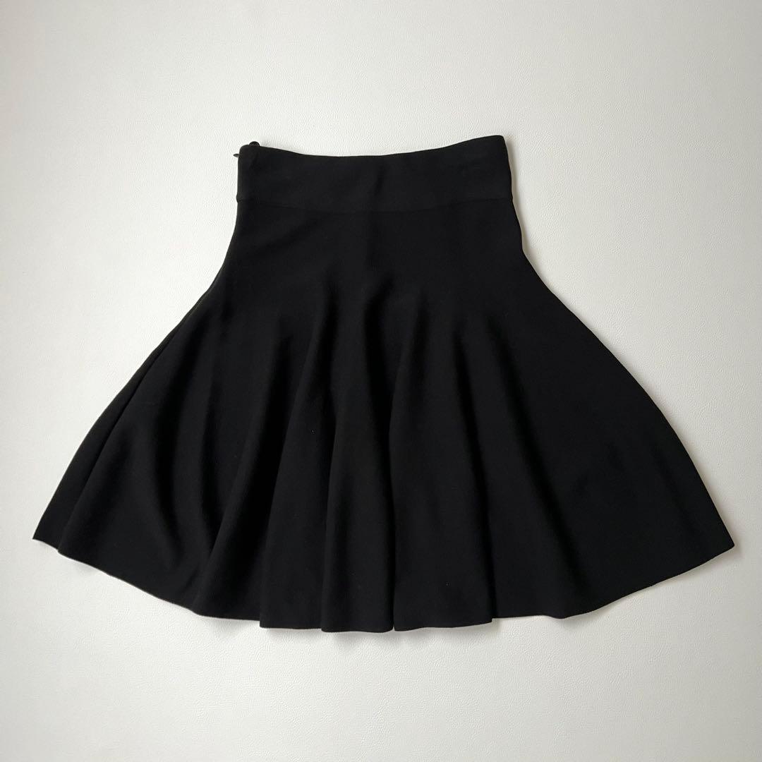 美品 Foxey フォクシー　フレアスカート　ニットスカート　ブラック　38