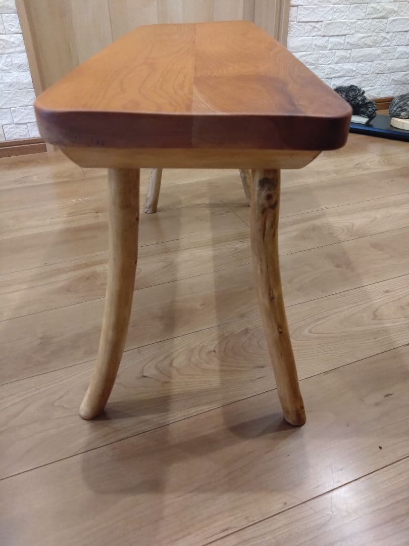 欅のベンチ79　値下げ❕テーブル　長寿のケヤキの杢目が綺麗ですよ❕脚は檜の硬い枝