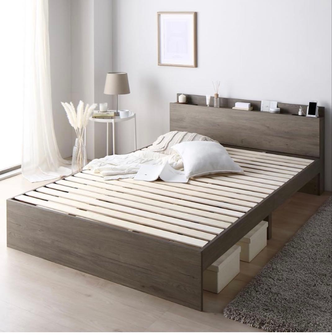 RASIK ベッド シングル フレームのみ グレージュ