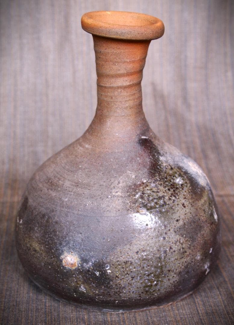 人気作家★中里隆【師：小山富士夫＆中里太郎右衛門】★唐津南蛮鶴首花入★共箱