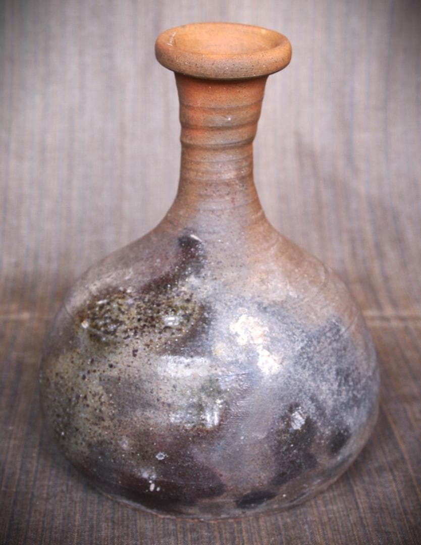 人気作家★中里隆【師：小山富士夫＆中里太郎右衛門】★唐津南蛮鶴首花入★共箱