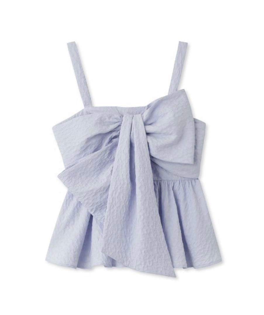 FRAY I.D ぺプラムリボントップス ブルー 0サイズ