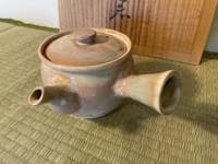 萩焼茶器揃 急須 茶注 湯呑 共箱付き　（玉佛山 野坂康起 ）