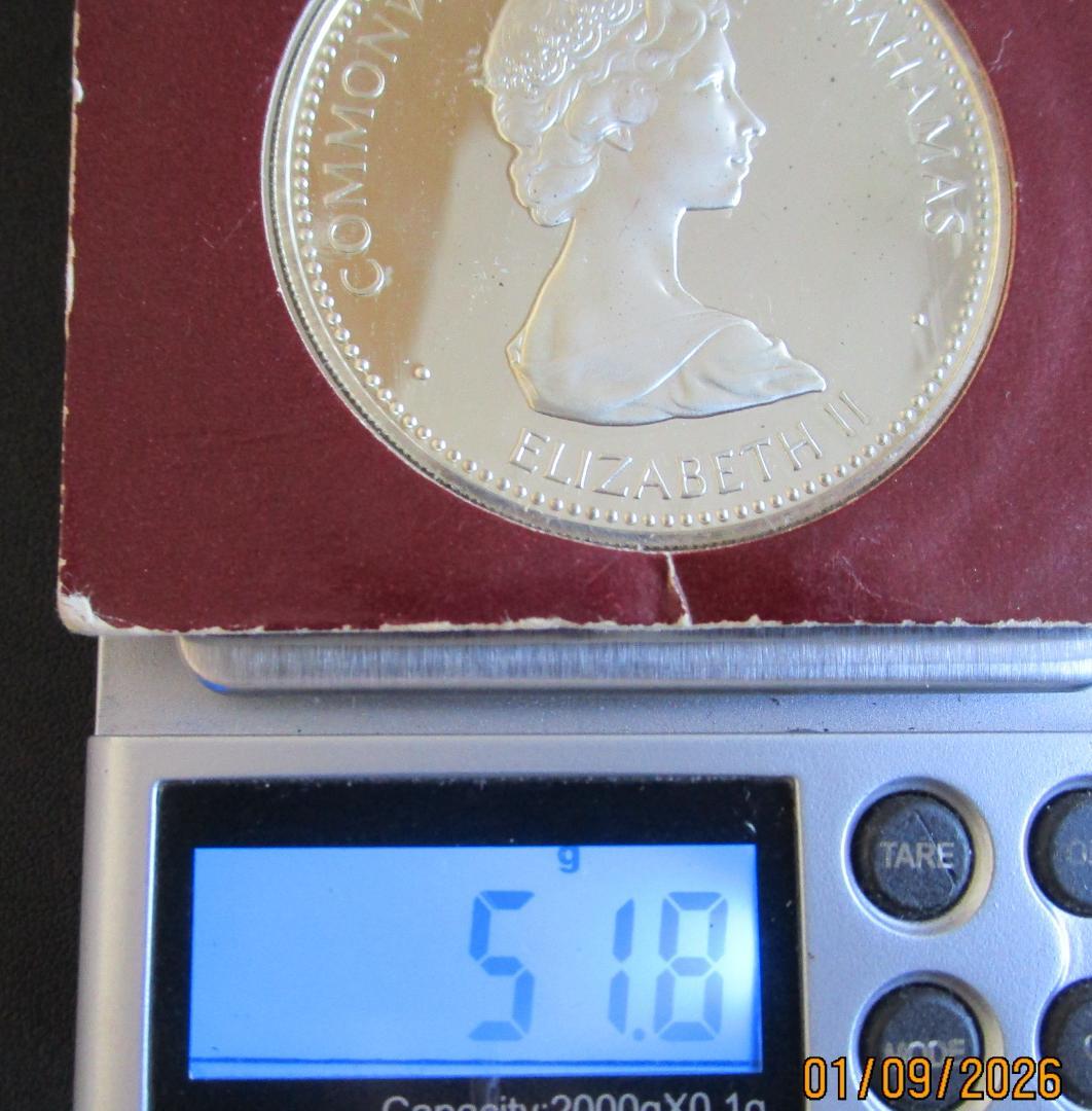 バハマ 1973年 10ドル 銀貨　プルーフ　1枚