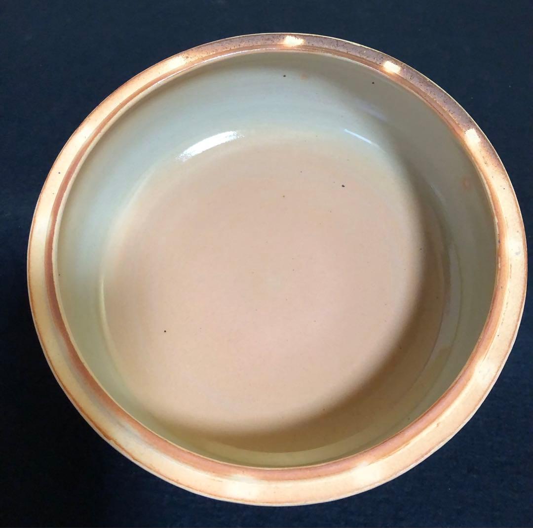 《レ》萩焼 糸目食篭 蓋裏若松 十五代 坂倉新兵衛造 共布共箱　251030う2