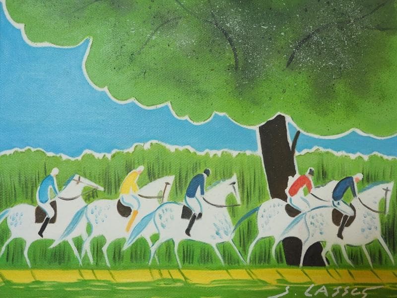 フランス油絵　セルジュ・ラシス F6 【風景】手描き　額付き