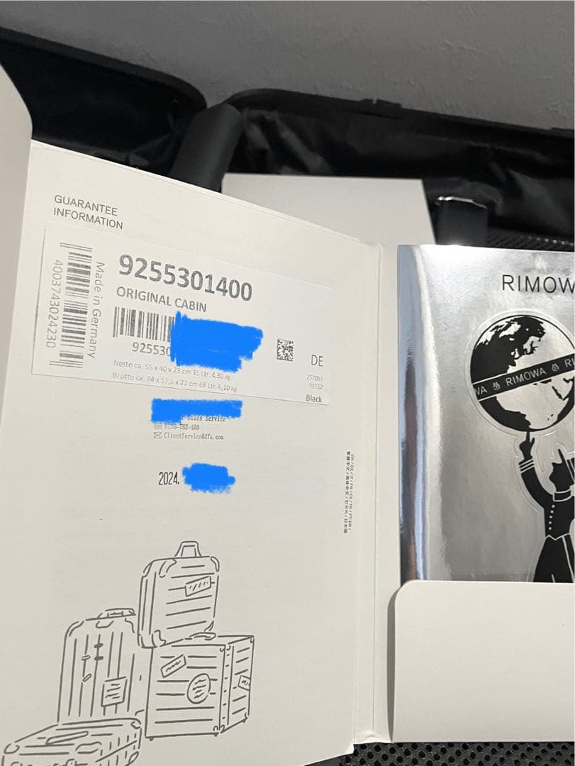 【新品未使用】RIMOWA リモワ　オリジナルキャビン　機内持ち込み　BK