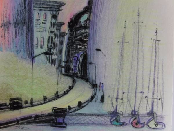 関口進、『県立博物館への道（横浜）』、原画、証明書付、送料無料