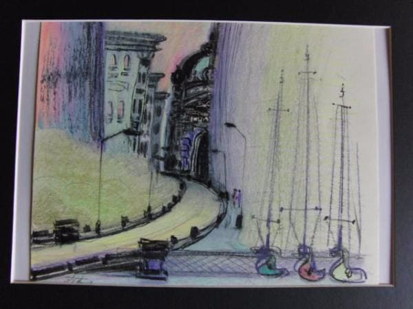 関口進、『県立博物館への道（横浜）』、原画、証明書付、送料無料