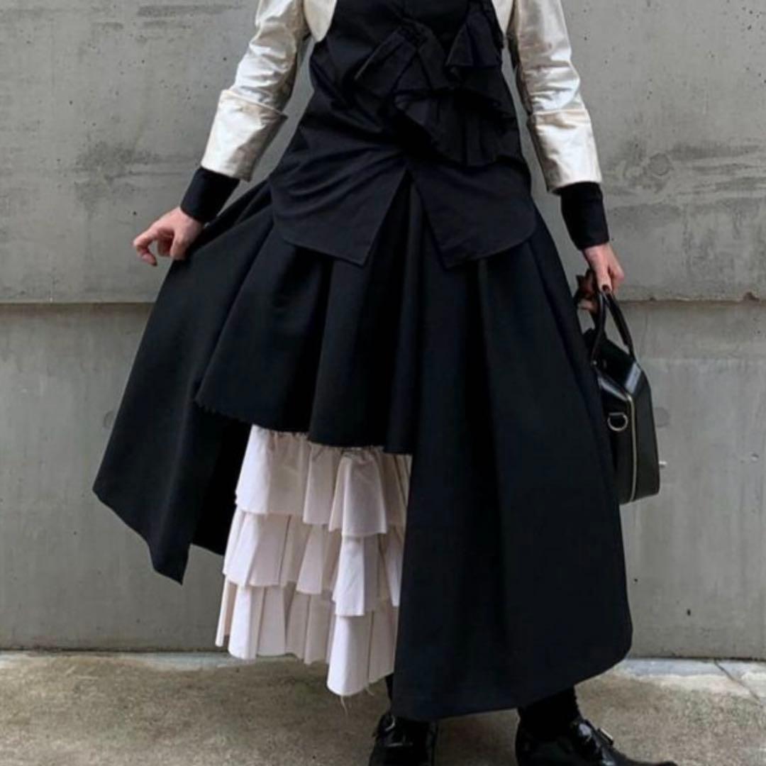 コムコム 中央カット スカート ネイビー XS