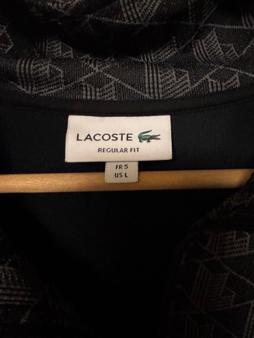 Lacoste モノグラムジャカード トラックジャケット ブラック