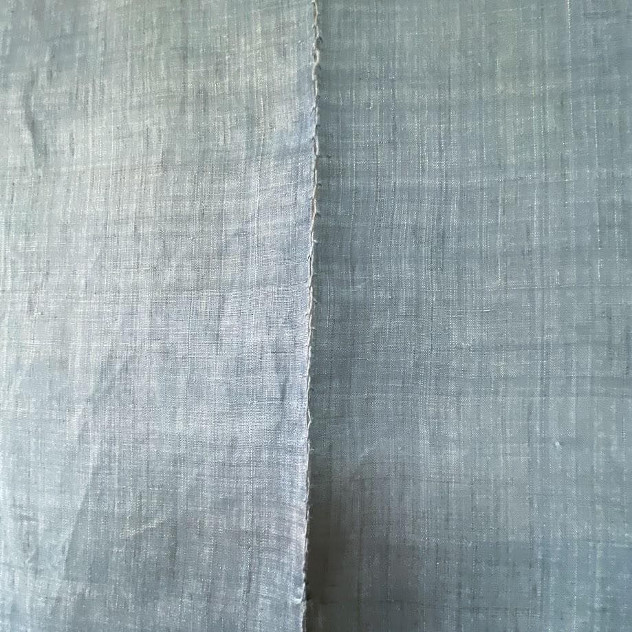 手描き麻暖簾【朝顔】手染 のれん 巾85×151cm　一点物　古布　アンティーク