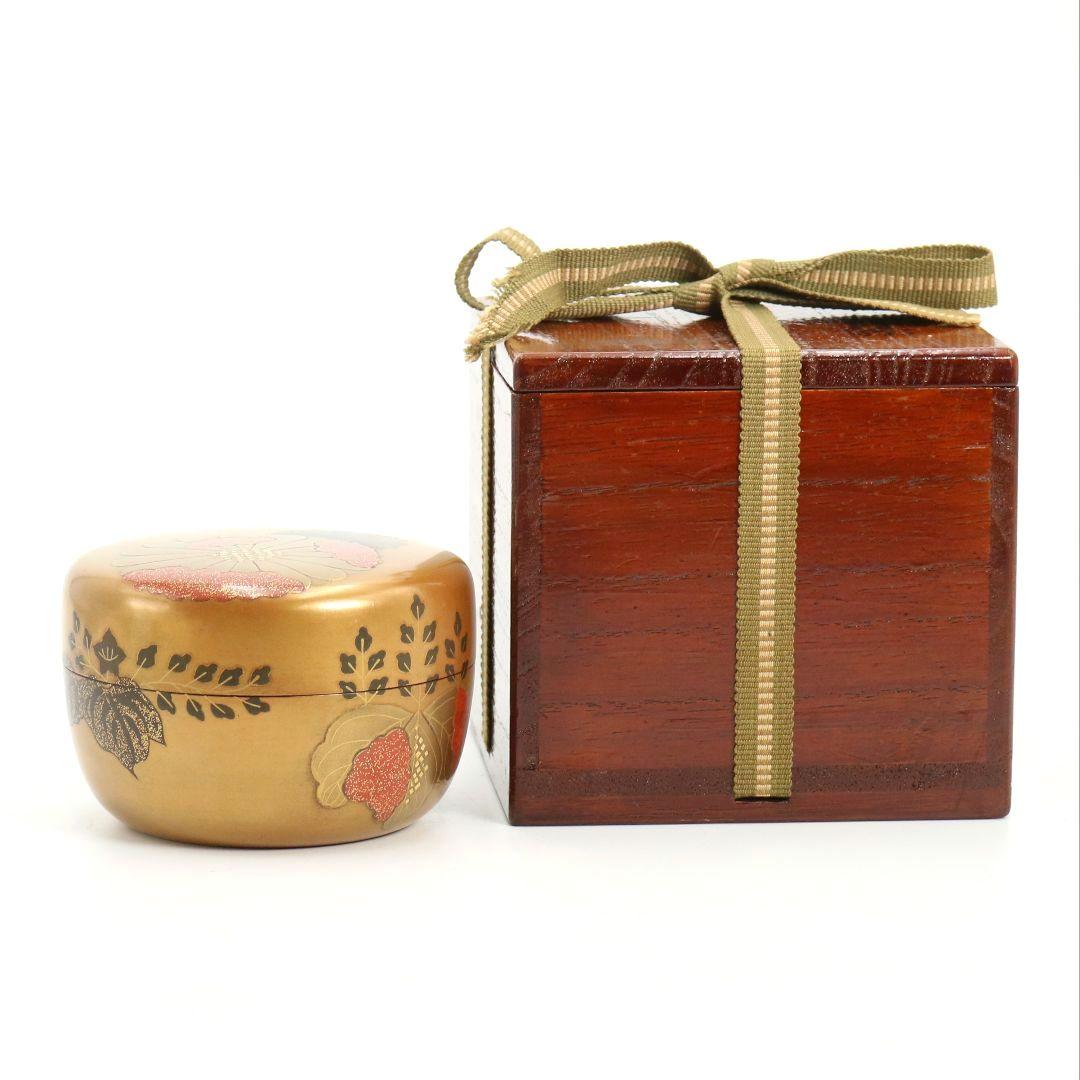 難波仁斎作 高台寺蒔絵 棗 茶道具 共箱　M839