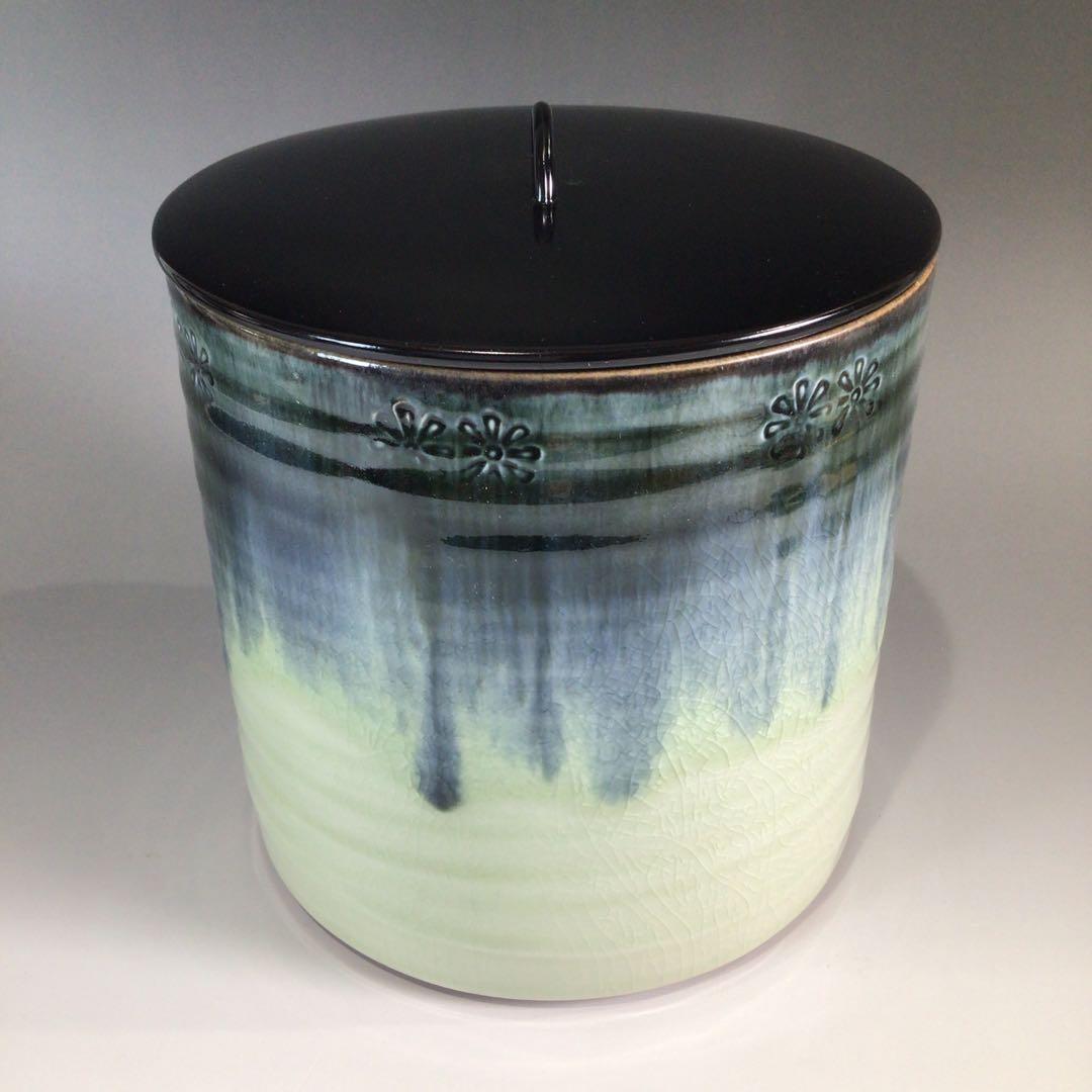 Ｐ６８７　水指　『加藤陽山造』『御深井』『一重口水指』　共箱　茶道具