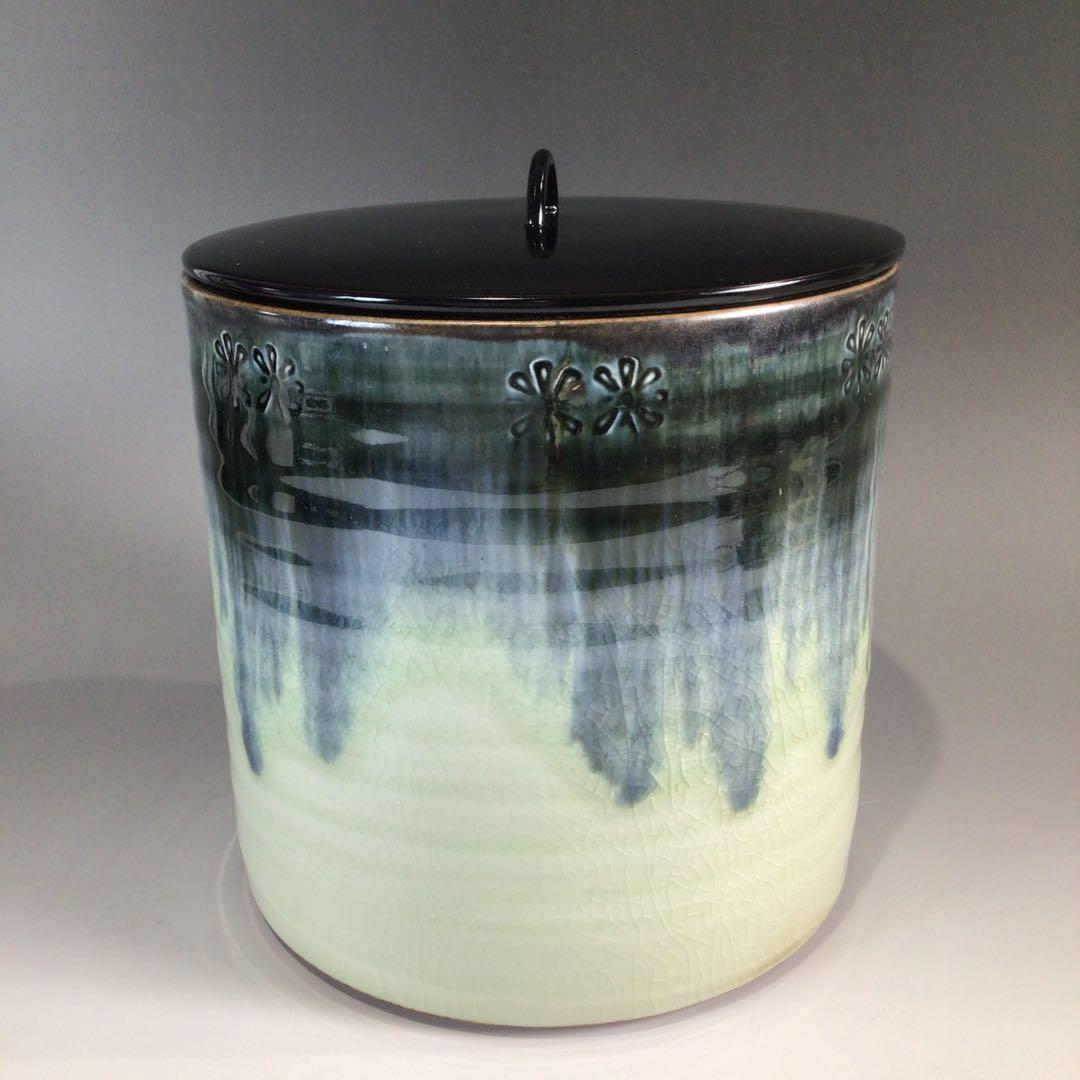 Ｐ６８７　水指　『加藤陽山造』『御深井』『一重口水指』　共箱　茶道具