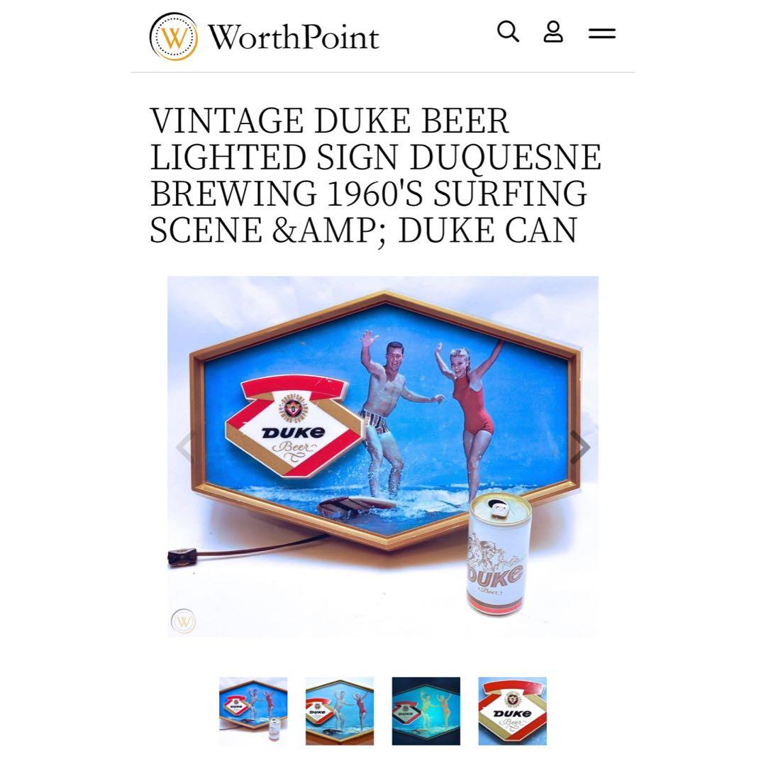 非売品 激レア DUKE BEER デュークビール 広告60年代 サーフィン版