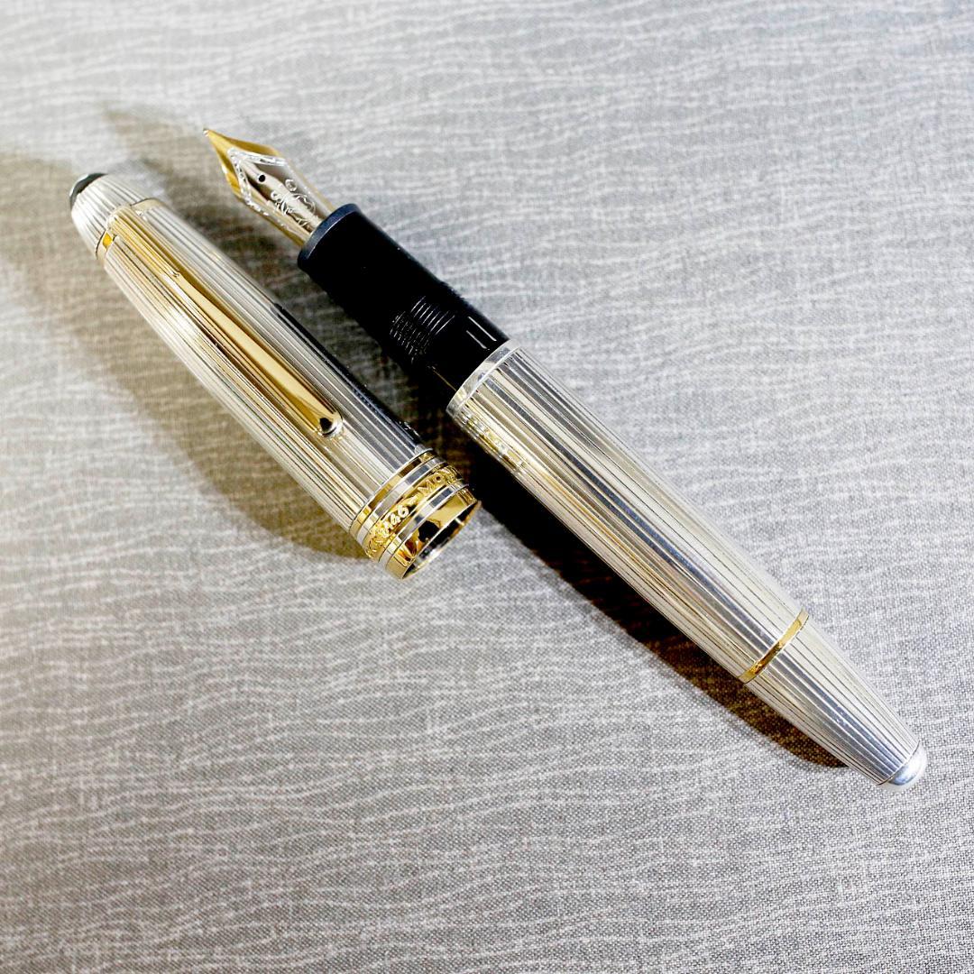 【美品】モンブラン 万年筆 １４６８ ソリテール シルバー ９２５ 送料込み