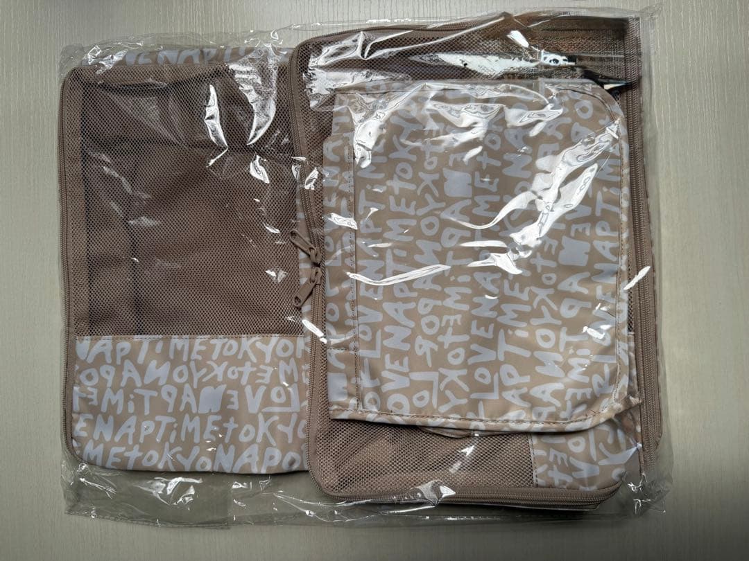 Nissy naptimeトラベルポーチ３点セットbeige2025