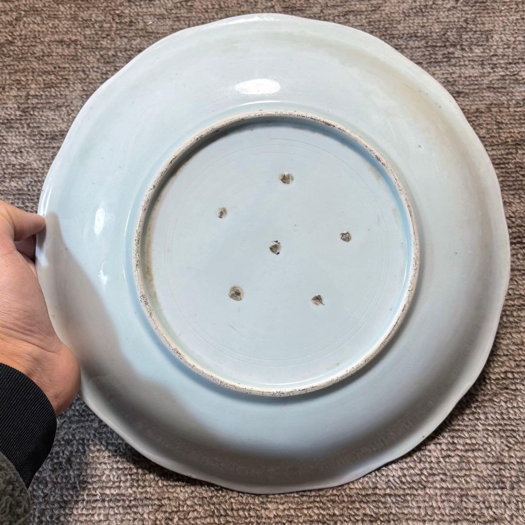 古伊万里　染付　志田焼　竹虎文　大皿