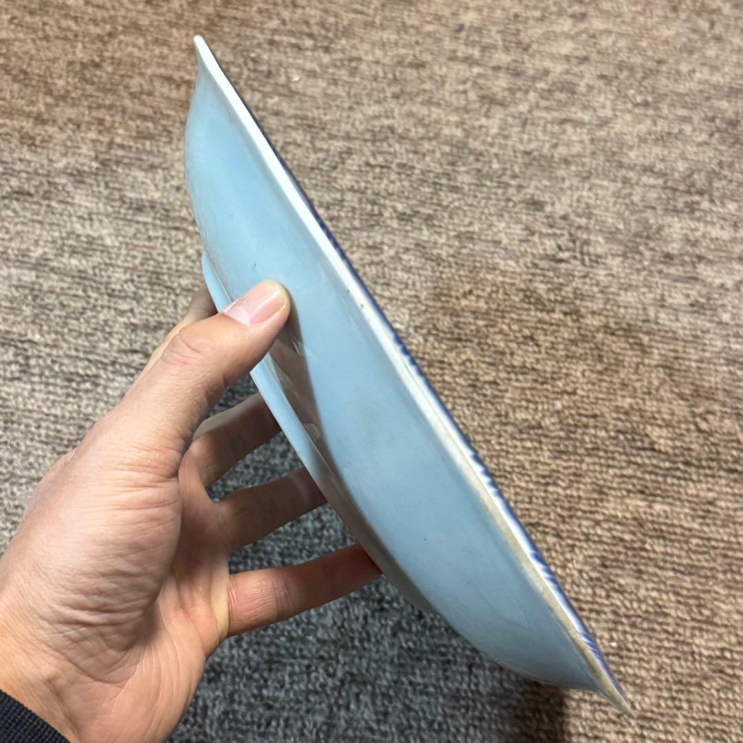 古伊万里　染付　志田焼　竹虎文　大皿