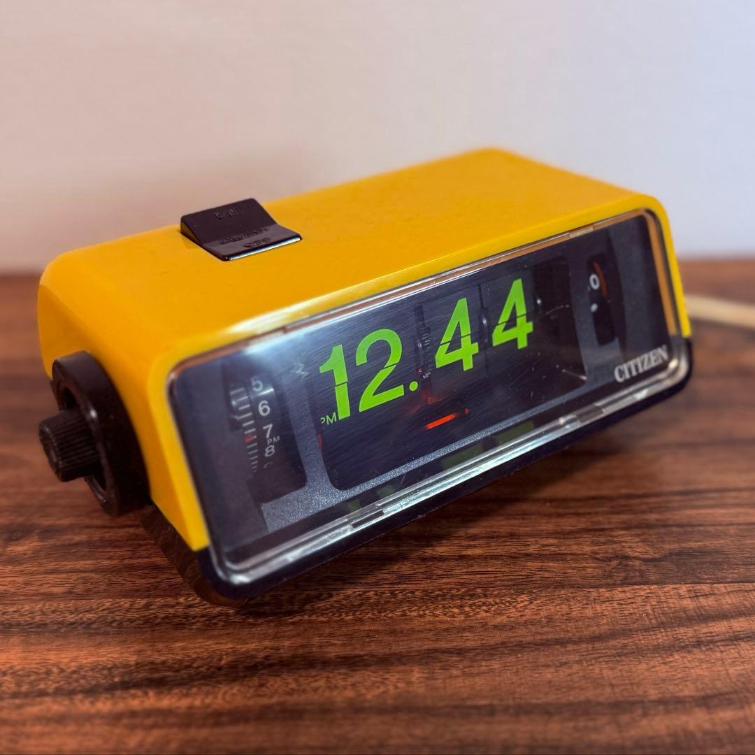 【メンテ済み・動作正常】CITIZENパタパタ時計 ハイリーフ・カーチス黄黒
