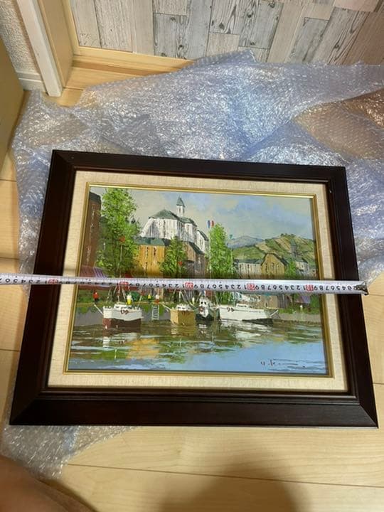 絵画　油絵　オンフルール（フランス）【肉筆】【油絵】【外国の風景】