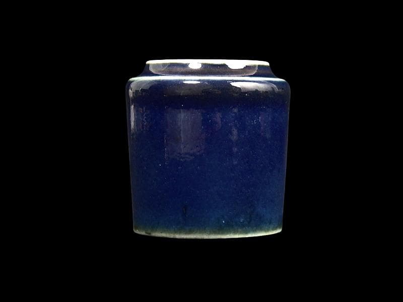 古伊万里　瑠璃色　のぞき　猪口　D312AS-CYk