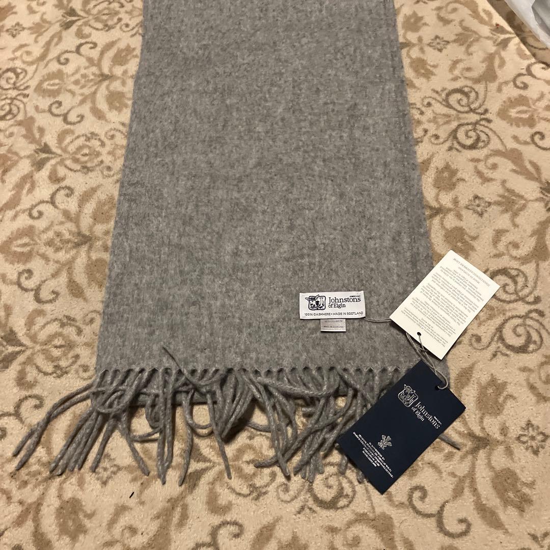 ♡Johnstons♡カシミヤマフラー・薄手・silver 【新品未使用】