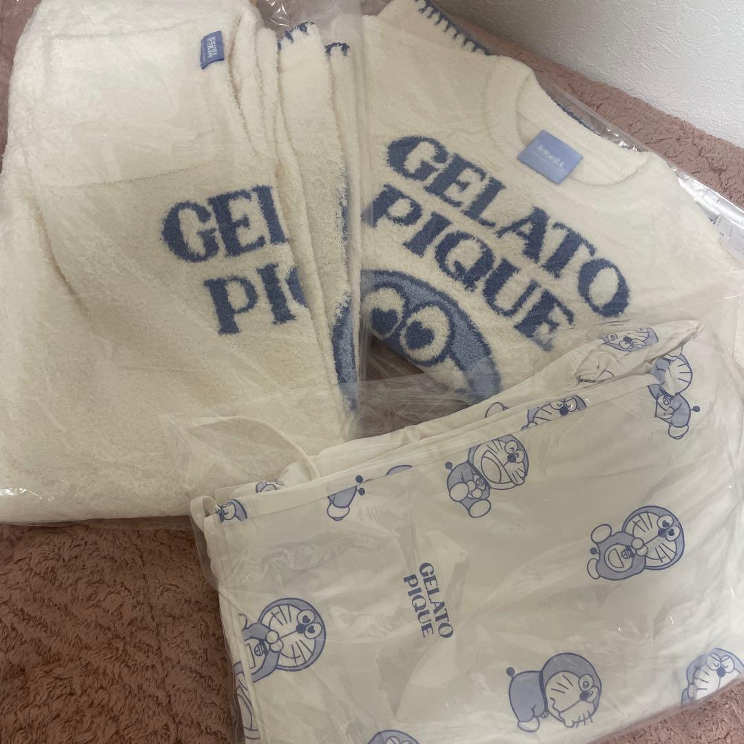 ジェラピケ　ドラえもん　ベビモコジャガードプルオーバー　パンツ2つ　計3点