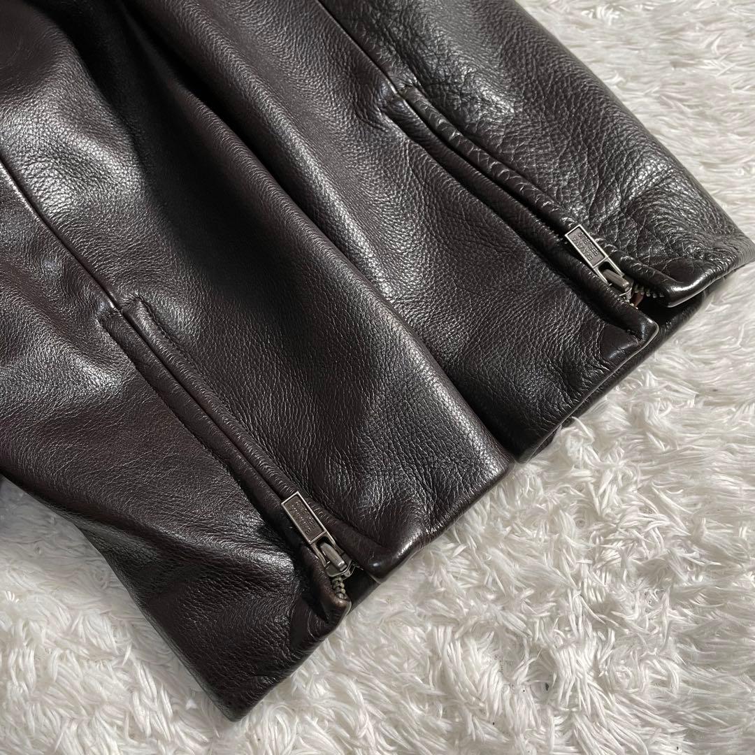 90s バナナリパブリック レザージャケット スウィングトップ 襟付き シボ