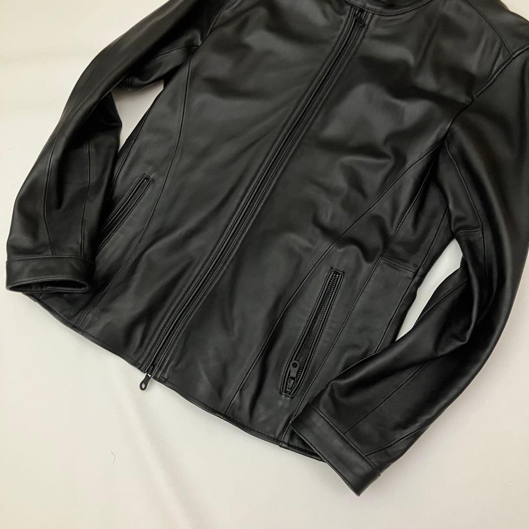 ✨美品　大きい✨ニコルセレクション　シングルライダース　ラムレザー　本革　メンズ