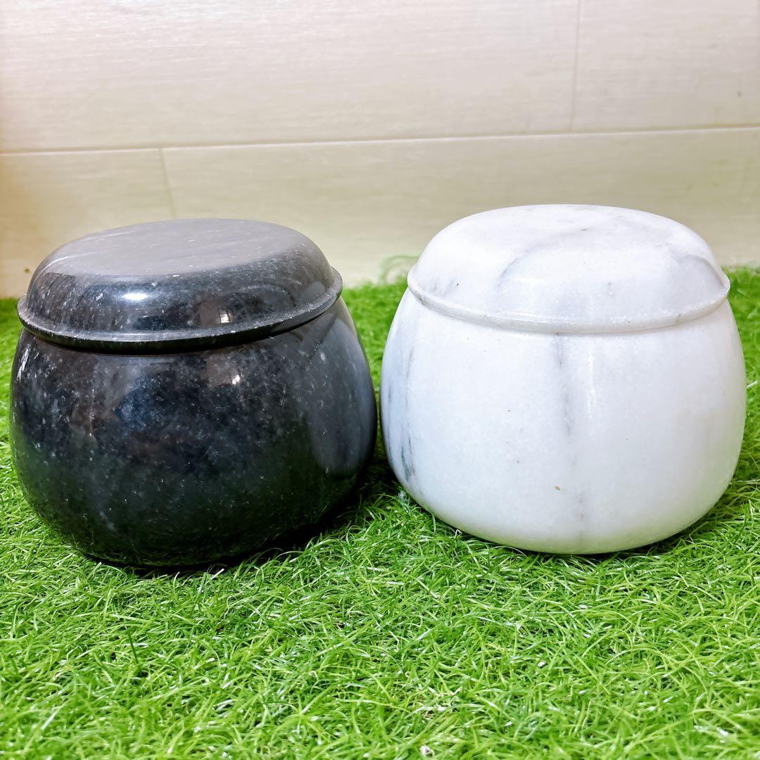 希少　6.7寸　囲碁盤セット　20.6cm 新榧　天地柾目　大理石碁笥　御筒