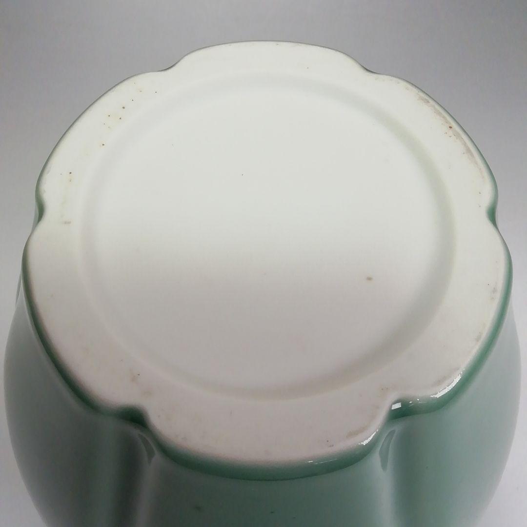 Ｓ４０１　水指　『高麗青磁　阿古陀形』『寿づか焼　清宝窯』『石崎英治作』　共箱