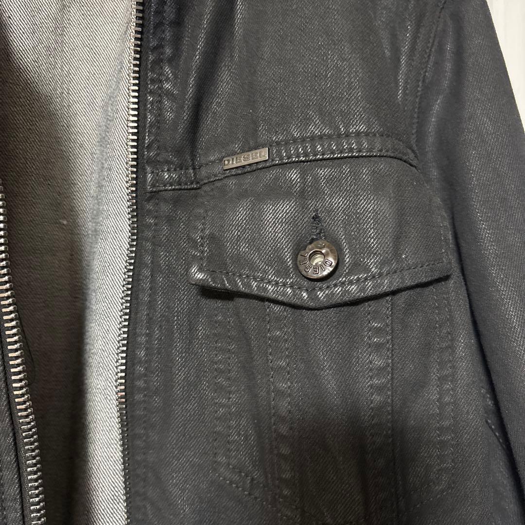 DIESEL 黒 デニムシングルライダースジャケット