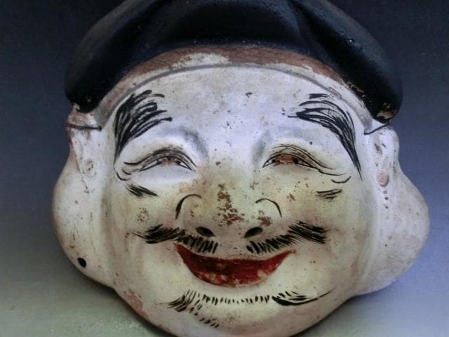 壁掛け■大国様 古い土物 七福神 土人形 大黒さん レリーフ 焼物 時代 骨董■