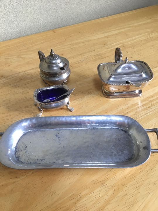 洋銀製　調味料入れ