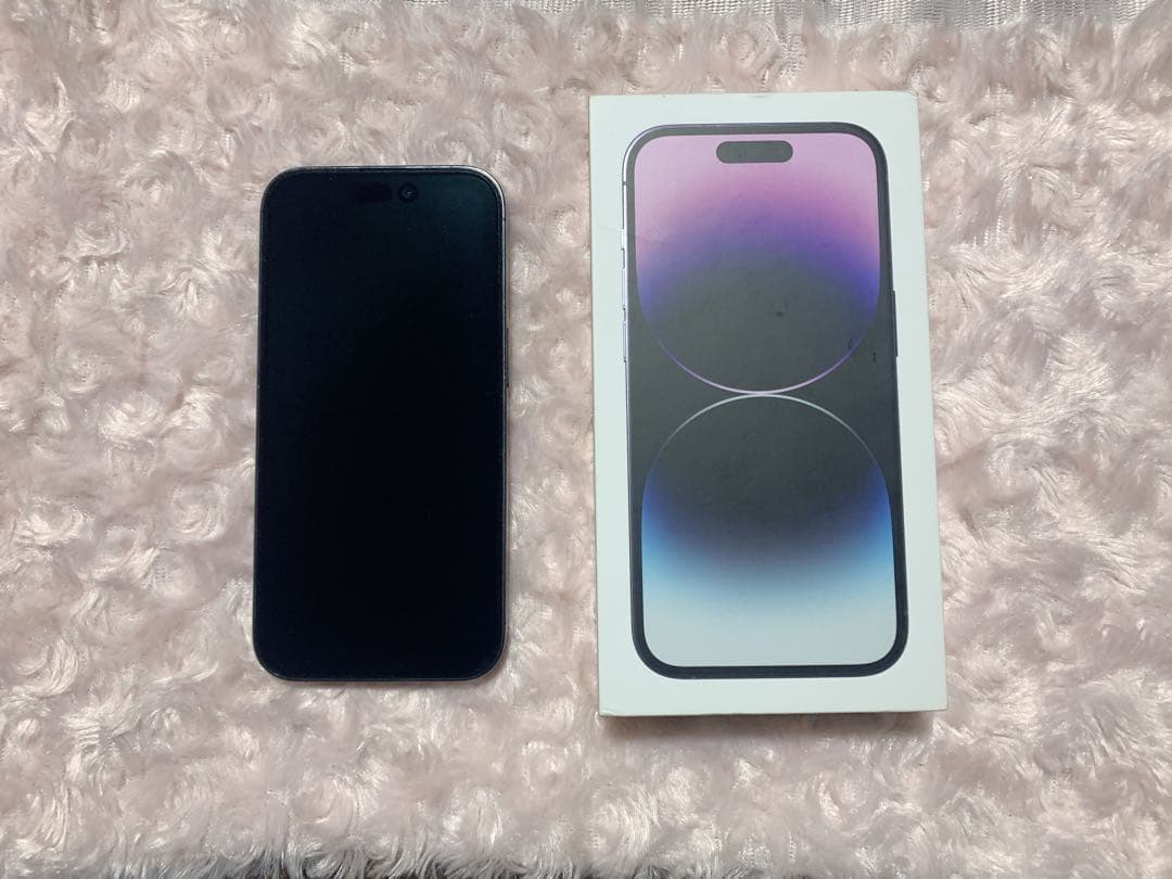 Apple iPhone 14 Pro ディープパープル 本体 背面割れあり