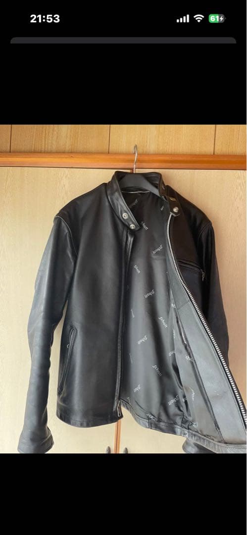 SCHOTT ブラックレザーシングルライダースジャケット