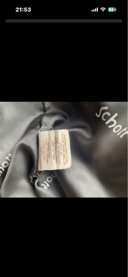 SCHOTT ブラックレザーシングルライダースジャケット