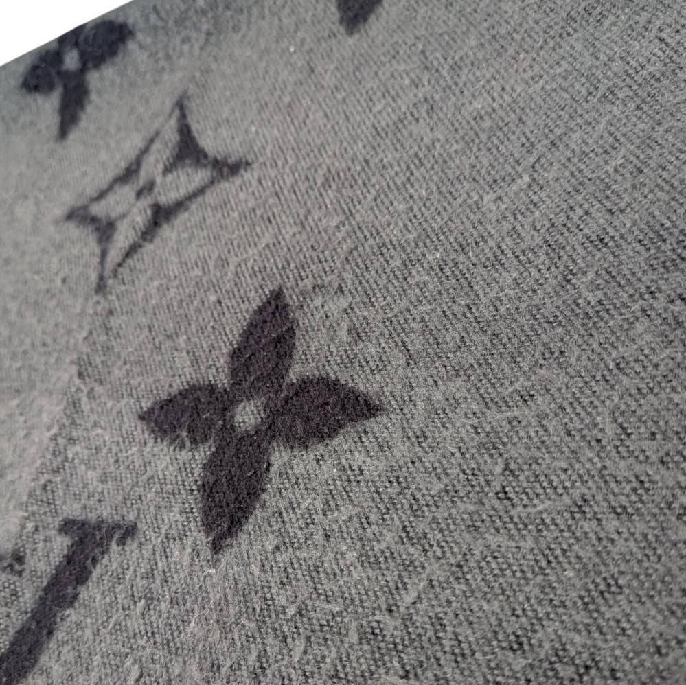 Louis Vuitton ルイヴィトン マフラー ブラック x グレー