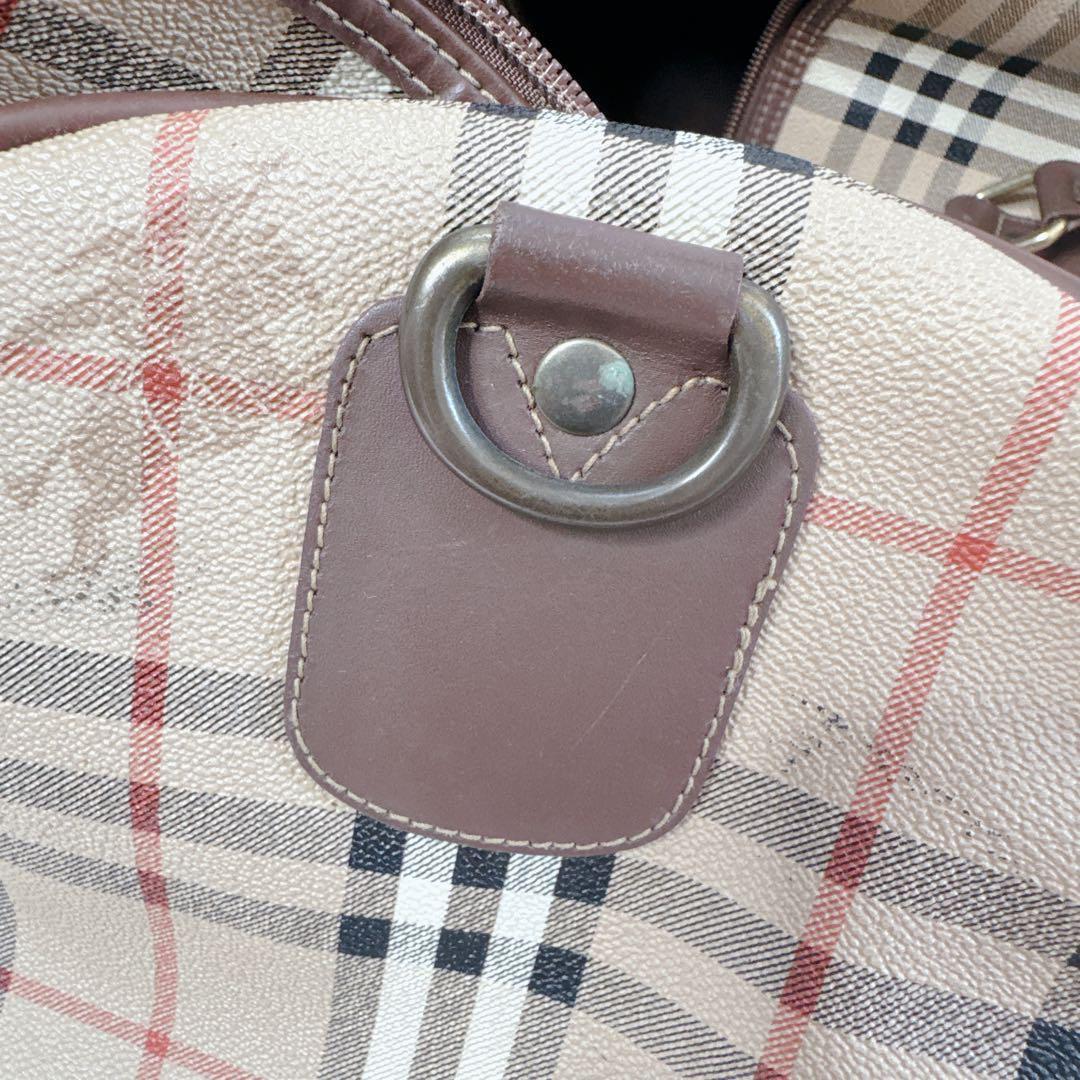 バーバリー ボストンバッグ ノバチェック ホースロゴ PVC Burberry