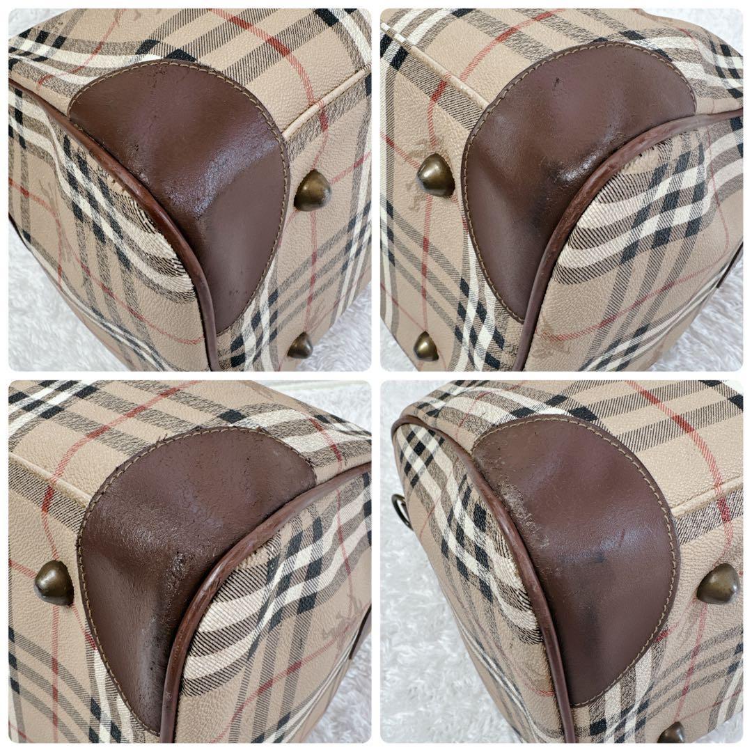 バーバリー ボストンバッグ ノバチェック ホースロゴ PVC Burberry