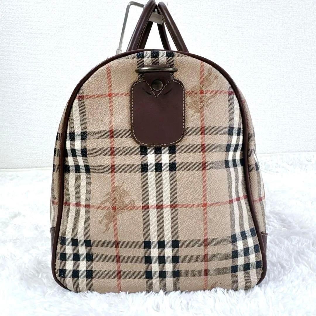 バーバリー ボストンバッグ ノバチェック ホースロゴ PVC Burberry