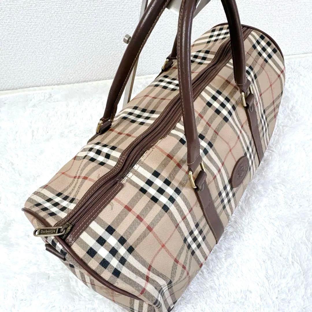 バーバリー ボストンバッグ ノバチェック ホースロゴ PVC Burberry